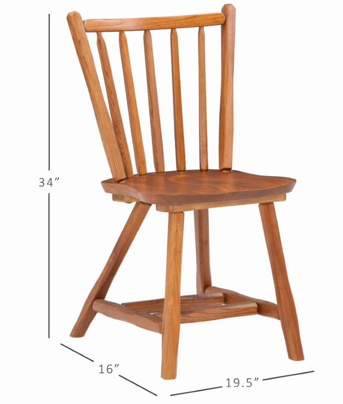 Linon Branson Medium Oak Windsor Back Dining Chairs, Set of Two