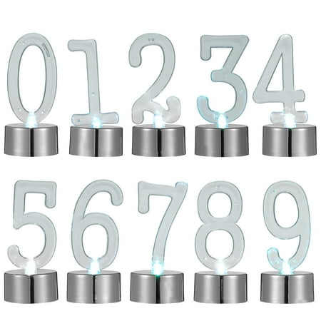 

TOYMYTOY 10pcs Chic Number Candle Light Birthday Decorative Lights Smokeless Lamp
