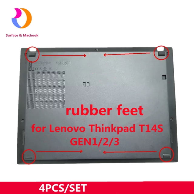 4pcs/Set New For Lenovo Thinkpad T14S Gen1 T14S Gen2 T14S Gen 3 Bottom Case Cover Rubber Feet Non-Slip Feet Strips T14S Gen1