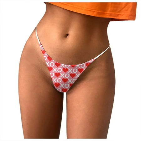 

KDDYLITQ Thongs for Women Low Rise Seamless T Back Panty Sexy Bikini Pink L