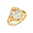 thumbnail image 1 of Solid 14k Yellow White and Rose Three Color Gold Fifteen 15 Years Birthday Quincea_era Ring Size 9, 1 of 2