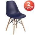 thumbnail image 4 of 2 Pk. Elon Series Navy Plastic Chair with Wooden Legsase, 4 of 9