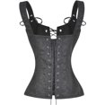 thumbnail image 2 of Womens PVC Renaissance Lace up Boned Bustier Garter Straps, 2 of 7