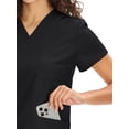 thumbnail image 4 of Conjunto de uniforme médico COZYFIT con cuello en V, blusa y pantalón negro talla M, 4 of 8