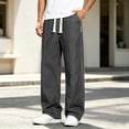 thumbnail image 5 of Bxsruta Men's Drawstring Jeans Baggy Denim Pants Wide Leg Loose Fit Casual Streetwear, 5 of 8