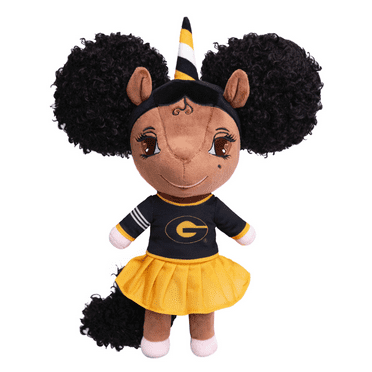 Grambling University Unicorn Doll with Afro Puffs - 14 inch