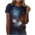 thumbnail image 2 of VKOYWKM Womens Halloween Print Tshirts Funny Ghost Graphic Tees Fall Crew Neck Loose Fit Halloween T-Shirts Short Sleeve Spooky Tops, 2 of 6