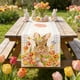 thumbnail image 5 of CaiYueKe Easter Table Runner Decorations Linen Look Polyester Tablecloth Washable Dining Room Kitchen Decor Spring Home Party Holiday Decorative Centerpiece Runner for Tables, 5 of 7