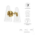 thumbnail image 7 of Modway Beacon 2-Light Wall Sconce in Clear Satin Brass, 7 of 7