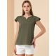 thumbnail image 2 of Camiseta Manga Tulipán Cuello En V Básico Para Mujer Verde oliva M, 2 of 6