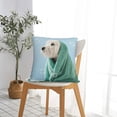 thumbnail image 5 of Fuzoiu Dog Wrapped in Towel Print Square Pillow Cover,Hidden Zipper Design,Luxury Square Pillow Case, Throw Pillow,Couch Cushion-22"x22", 5 of 7