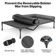 thumbnail image 4 of Veehoo Cooling Raised Dog Bed + Waterproof Double Dog Bed Cushion for Two Dogs, Elevated Dog Bed with Removable Bolster Mat, Breathable Mesh, No-Slip Feet, 59" x 37.5" Dog Couch Bed, Black Silver, 4 of 8