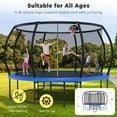 thumbnail image 2 of JOYFULIN Trampoline, 14FT Trampoline for 2-3 Adults or 5-6 Kids, 1400LBS Trampoline with Enclosure, Basketball Hoop, Shoes Bags, Galvanized Full Spray Outdoor Recreational Round Trampolines, 2 of 7