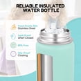 thumbnail image 3 of Fijinhom 12oz Kids Water Bottle with Straw, Stainless Steel, BPA-Free, Leak-Proof, Vacuum Insulated for School or Travel,Green, 3 of 7