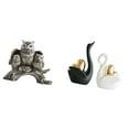 thumbnail image 1 of Figuras de búhos y cisnes, esculturas modernas de animales en cerámica, adornos de mesa, artesanía en resina, ideales para la decoración del hogar, la, 1 of 8