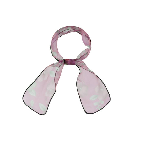 INSPIRE CHIC Women's Transparent Organza Scarf Floral Neckerchief Hair Band Purple