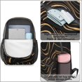 thumbnail image 4 of Black and Gold Marble Pattern 17" School Backpacks for Teens,Waterproof Oxford Fabric,S-Shape Padded Straps for School,Travel,Hiking,Camping, 4 of 6