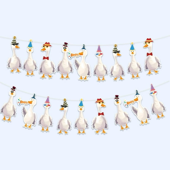 Cheerland 2 Pcs Silly Goose Garland Party Banner Funny Geese Party Decoration Supplies Garden Themed