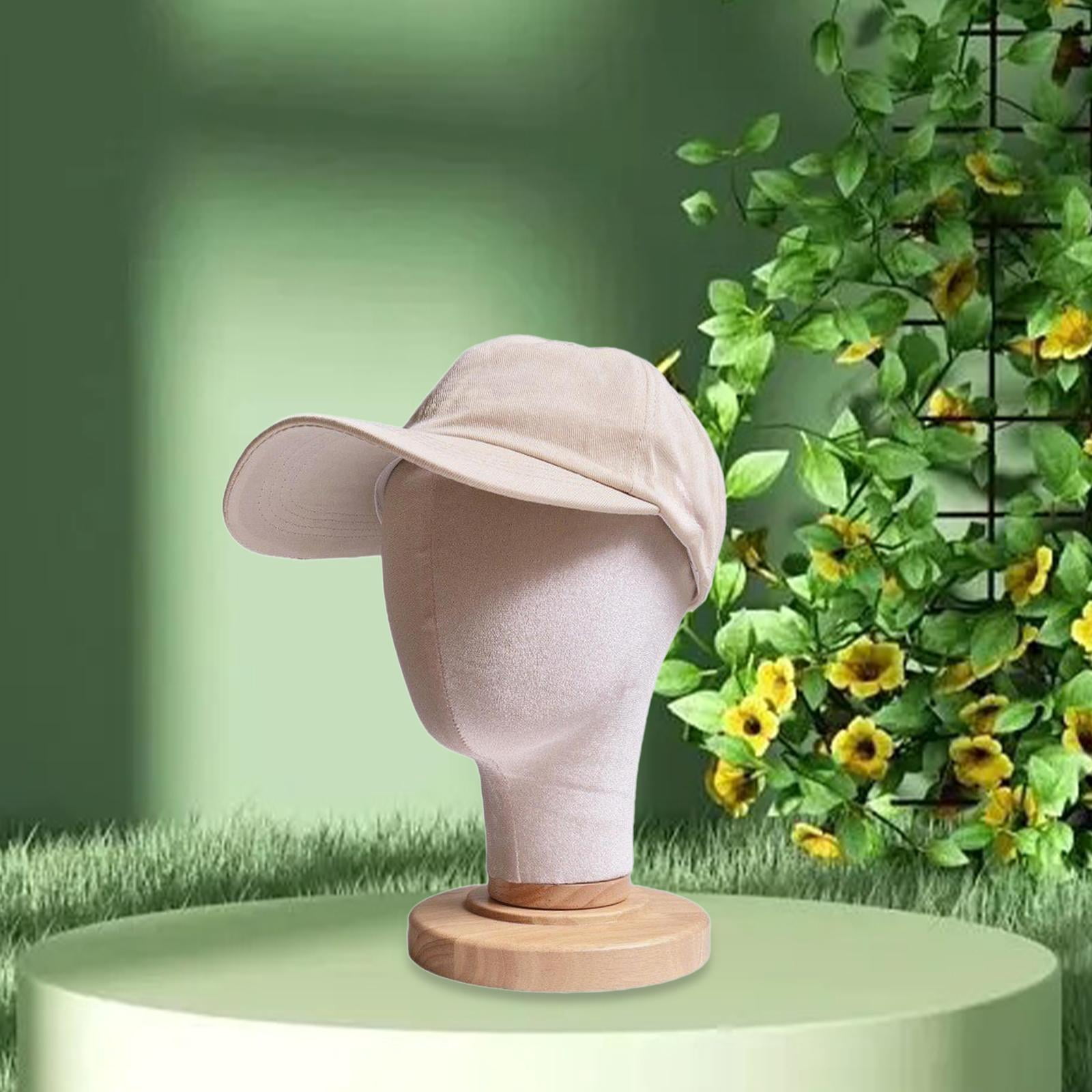 Serenable Mannequin Head Hat Rack Sturdy Manikin Head Model Space Saving Multifunctional Tabletop Holder for Salon Home Retail Shop Beige