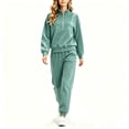 thumbnail image 2 of Asgosdo Sweat Sets for Women 2 Piece Tracksuits Plus Size Long Sleeve Half Zip Sweatshirt and Jogger Sweatpant with Pockets Fall Athletic Workout Outfits, 2 of 5