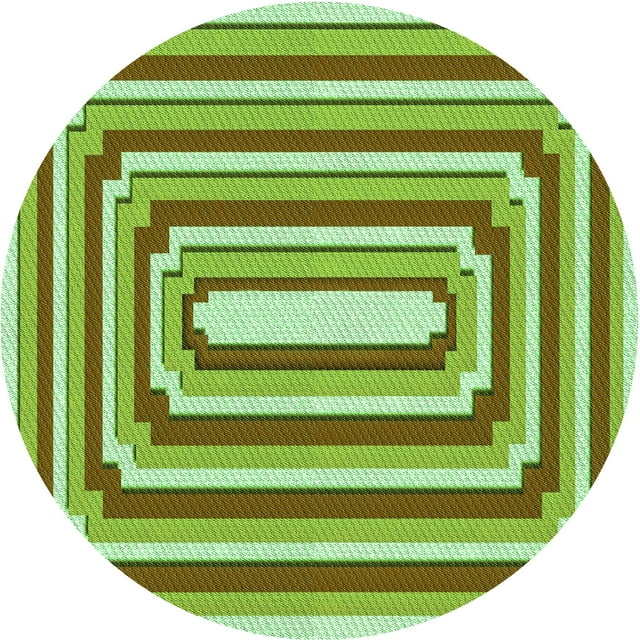 Ahgly Company Tapis Rond Lavable en Machine Intérieur Transitionnel Vert Olive, 7 Pieds Rond