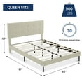 thumbnail image 2 of JUSTLET Queen Bed Frame, Upholstered Platform Bed Frame with Headboard for Adults, No Box Spring Needed, Beige, 2 of 6