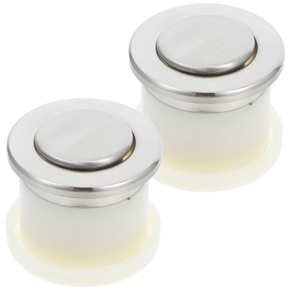 2pcs Silver Retractable Spring Knobs Zinc Alloy Furniture Hidden Drawer Cabinet Handles