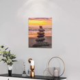 thumbnail image 3 of Zen Stone Wall Decor Sunset Pictures Wall Art Life Spiritual Canvas Print Zen Meditation Painting Framed Home Artwork for Office Bathroom Yoga Room 12"x16", 3 of 6