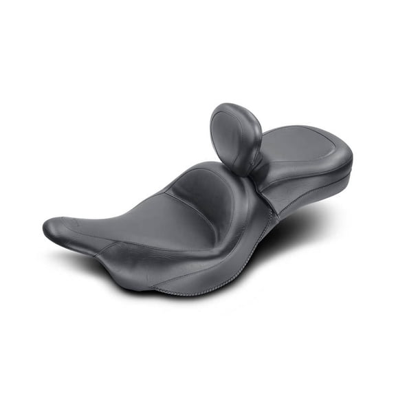 Wide Vintage One-Piece Touring Seat with Driver Backrest