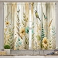 thumbnail image 2 of Ambesonne Farmhouse Valance & Curtain 3 Pcs Set, Tartan Nostalgia Flowers, 55"x24", Ecru Seafoam Eggshell, 2 of 7