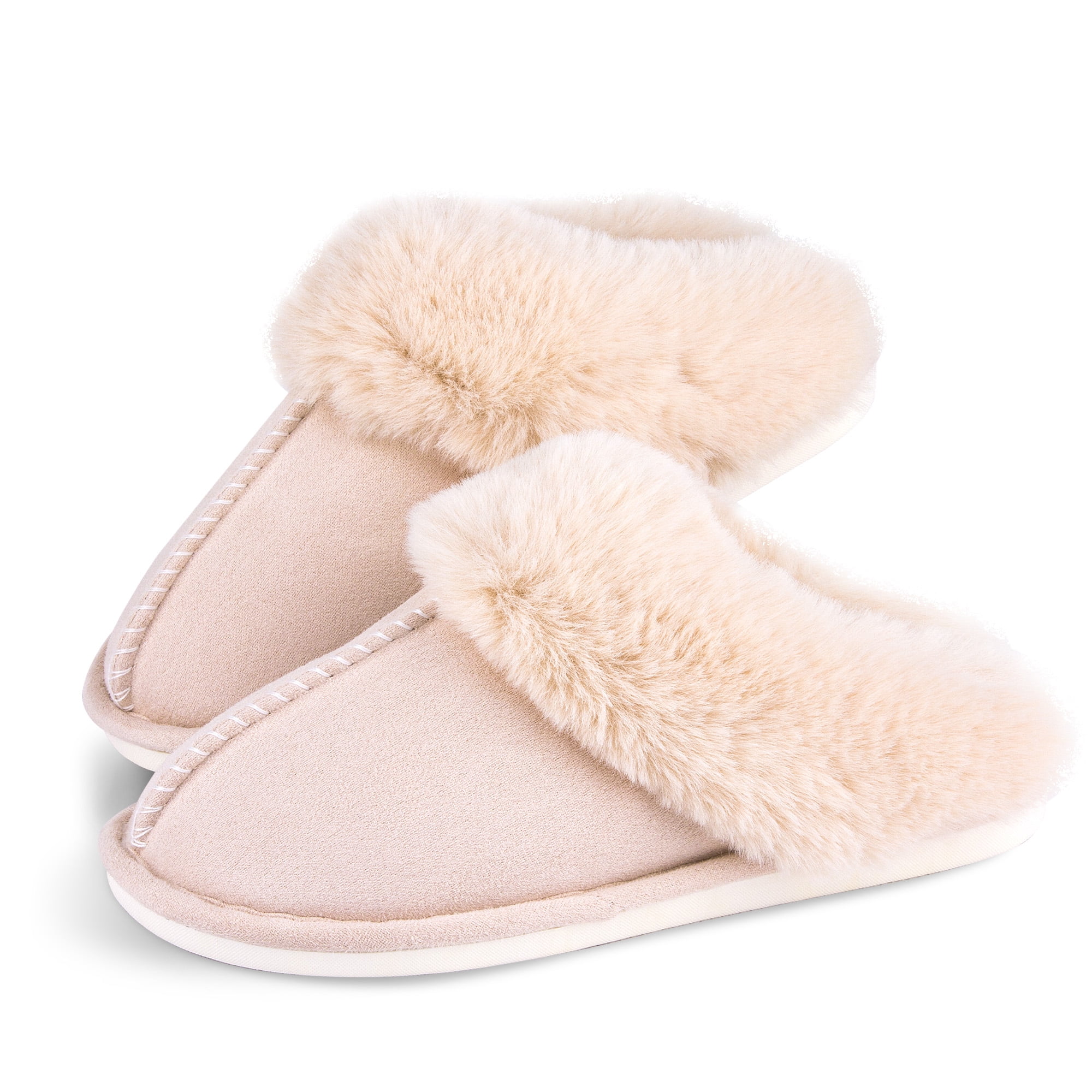 Womens Slippers Cozy Warm Winter Slip On House Shoes Fluffy Soft Memory ...