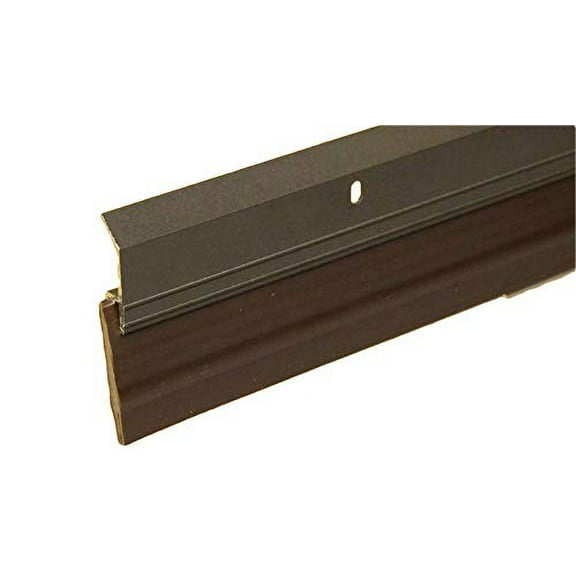 Heavy Duty Weight Aluminum with Long Vinyl Door Sweep (4 FT, Brown)