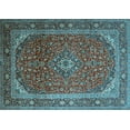 thumbnail image 1 of Ahgly Company Indoor Rectangle Medallion Light Blue Traditional Area Rugs, 8' x 12', 1 of 4