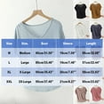 thumbnail image 3 of Kaemgyyd Pajama Tops for Women Lounge V Neck Solid Color Basic Tees Loose Fit Short Sleeve Summer Basic Tee with Pocket, 3 of 5