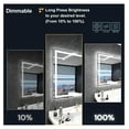 thumbnail image 5 of LED Bathroom Mirror 72"x 32", Front Lit and Backlit with Lights, Stepless Dimmable, Anti-Fog, Shatter-Proof, Memory Function, 3 Colors Lighted Vanity Mirror for Horizontal/Vertical Use, 5 of 7