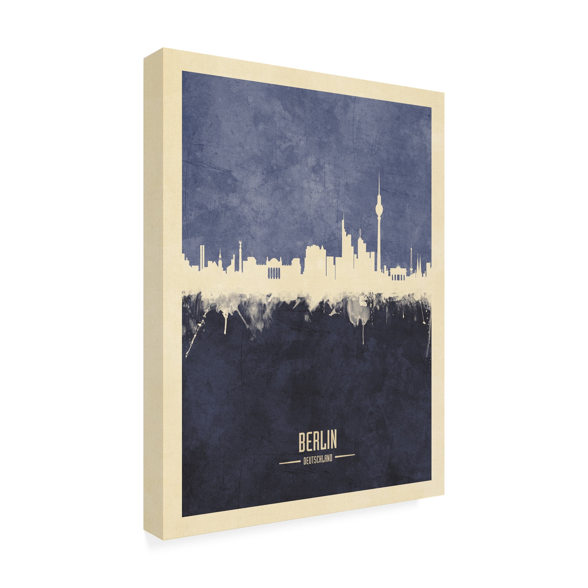 Trademark Fine Art 'Berlin Germany Skyline Navy' Canvas Art by Michael Tompsett