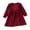 Burgundy, variant on Odeerbi Toddler Girls Ruffle Long Sleeve Cotton Linen Dress Spring Summer Retro Vintage Princess Dresses Solid Color Round Neck Cute Dress Toddler Girls Clothes