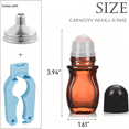 thumbnail image 2 of ACDANC 1Oz Large Amber Glass Roll on Bottles for Essential Oils Perfume Refillable Quartz Roller Ball Applicator Empty Deodorant Containers with Crystal Rollerball, 2 of 7