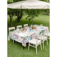 thumbnail image 3 of Easter Bunny Outdoor Tablecloth - 52x70 Inch Rectangle Dining Table Cover, Eucalyptus Leaves Spring Easter Eggs Country Waterproof Outdoor Table Cloth with Umbrella Hole & Zipper for Picnic/Patio, 3 of 7