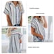 thumbnail image 3 of Camisas a Rayas con Botones ANGGREK Camisas Casuales de Verano Cuello en V Manga Corta AH3154, 3 of 5