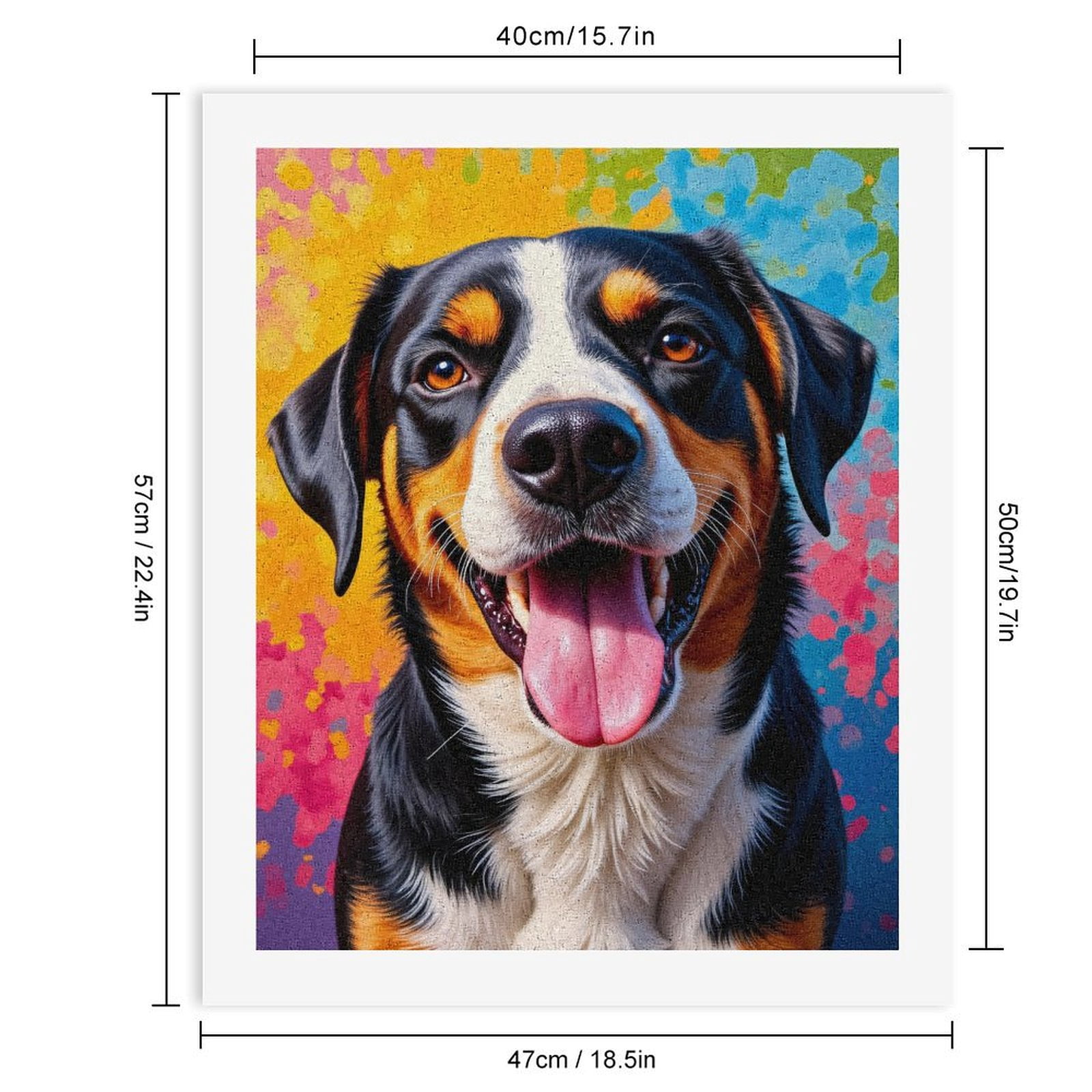 Paint By Numbers Kit for Adults Beginner - DIY Colorful Dog Portrait Art Bright Canvas Painting Kits for Adults, Frameless Paint By Number for Adults for Home Wall Decor 16x20 Inch