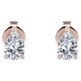 thumbnail image 1 of Aros Minimalistas de Diamantes de Talla Pera de 0,75 Quilates JeenMata Baño de Oro Rosa de 18 K sobre Plata, 1 of 5