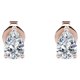 thumbnail image 1 of Aros Minimalistas de Diamantes de Talla Pera de 0,75 Quilates JeenMata Baño de Oro Rosa de 18 K sobre Plata, 1 of 5
