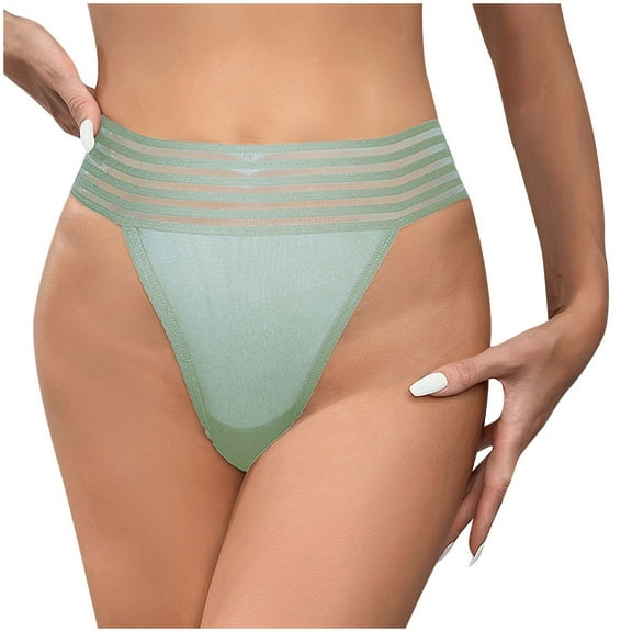 Bigersell Women Underwear Cotton Clearance Panties Women Plus Size Thong Panty Style P-1432 Nylon Brief Panties Ladies Thong Underwear Briefs Mid Waist Women's Briefs Green S