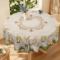thumbnail image 2 of Easter Rabbit Tablecloth Rectangle, Waterproof Floral Table Cover, Wrinkle-Resistant Dining Table Protector, 2 of 6