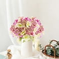 thumbnail image 5 of Artificial Flower Bouquet Faux Floral Arrangement Home Decor Living Room Tabletop Office Desk Shelf Decoration Realistic Plastic Silk Like Blooms Gift Centerpiece Accent, 5 of 6