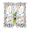 thumbnail image 6 of Yayeee Window Curtains Set of 2 for Living Room Light Filtering 63"x42", White Minimalist Triangles, 6 of 7