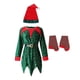 thumbnail image 3 of Disfraz de elfo para niñas, disfraz navideño para niños, disfraz y medias, vestido de elfo para 110 a 120cm, 3 of 9