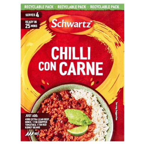 Schwartz Chilli Con Carne Mix 41g, British Import (Pack of 2)