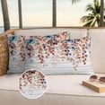 thumbnail image 3 of Orange Brown Eucalyptus Leaves Outdoor Pillow Covers 20x12 Set of 2,Waterproof Patio Throw Pillowcase Protectors,Botanical Farm Rustic Wood Lumbar Decorative Pillow Shams Cushion Covers for Bed Couch, 3 of 8
